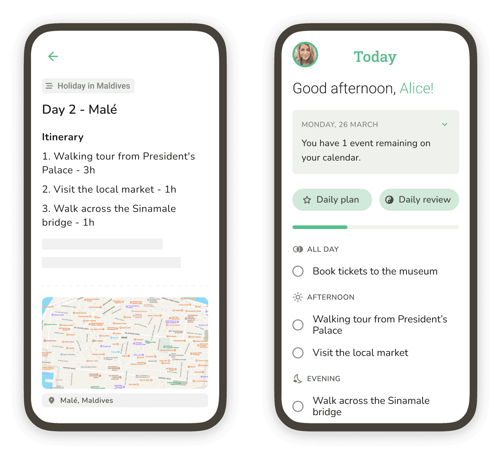 Screenshot of a trip itinerary in Do Everything