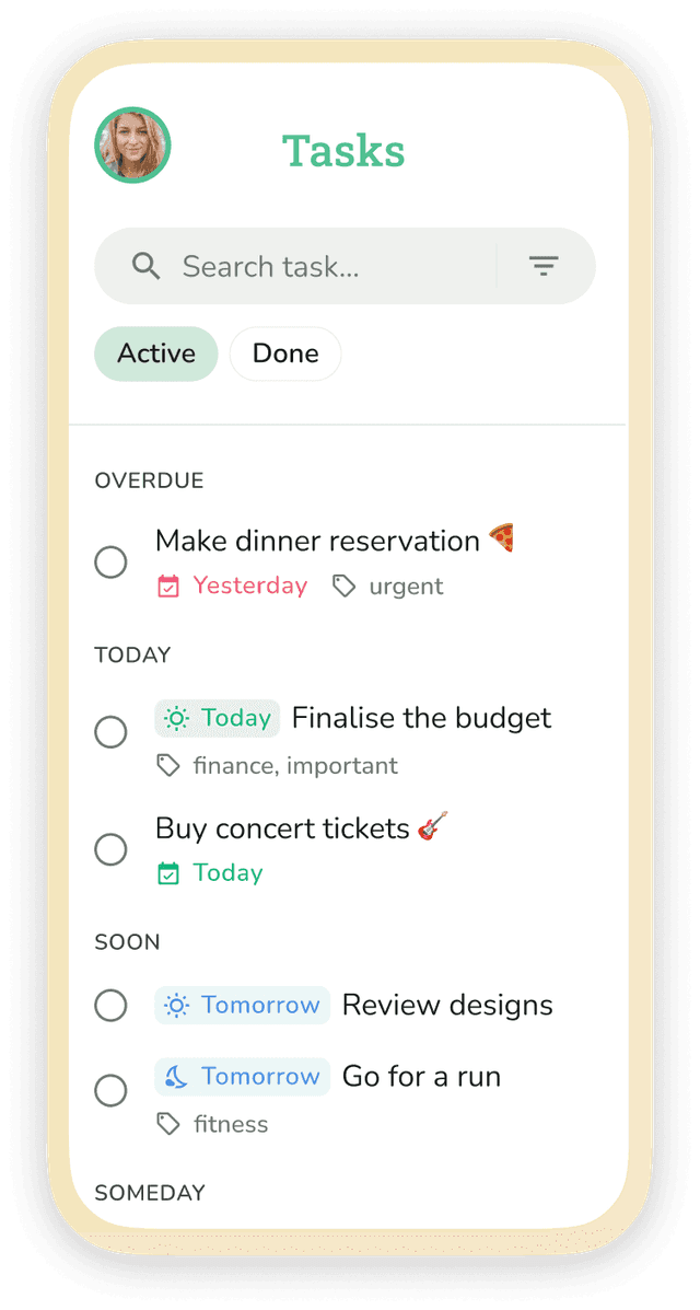 Do Everything task management screen