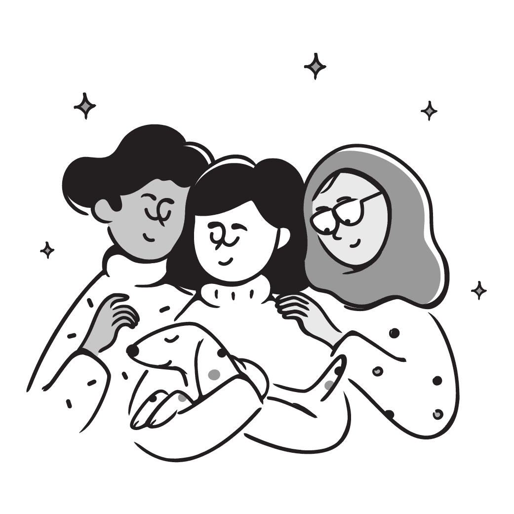 Illustration of a family together