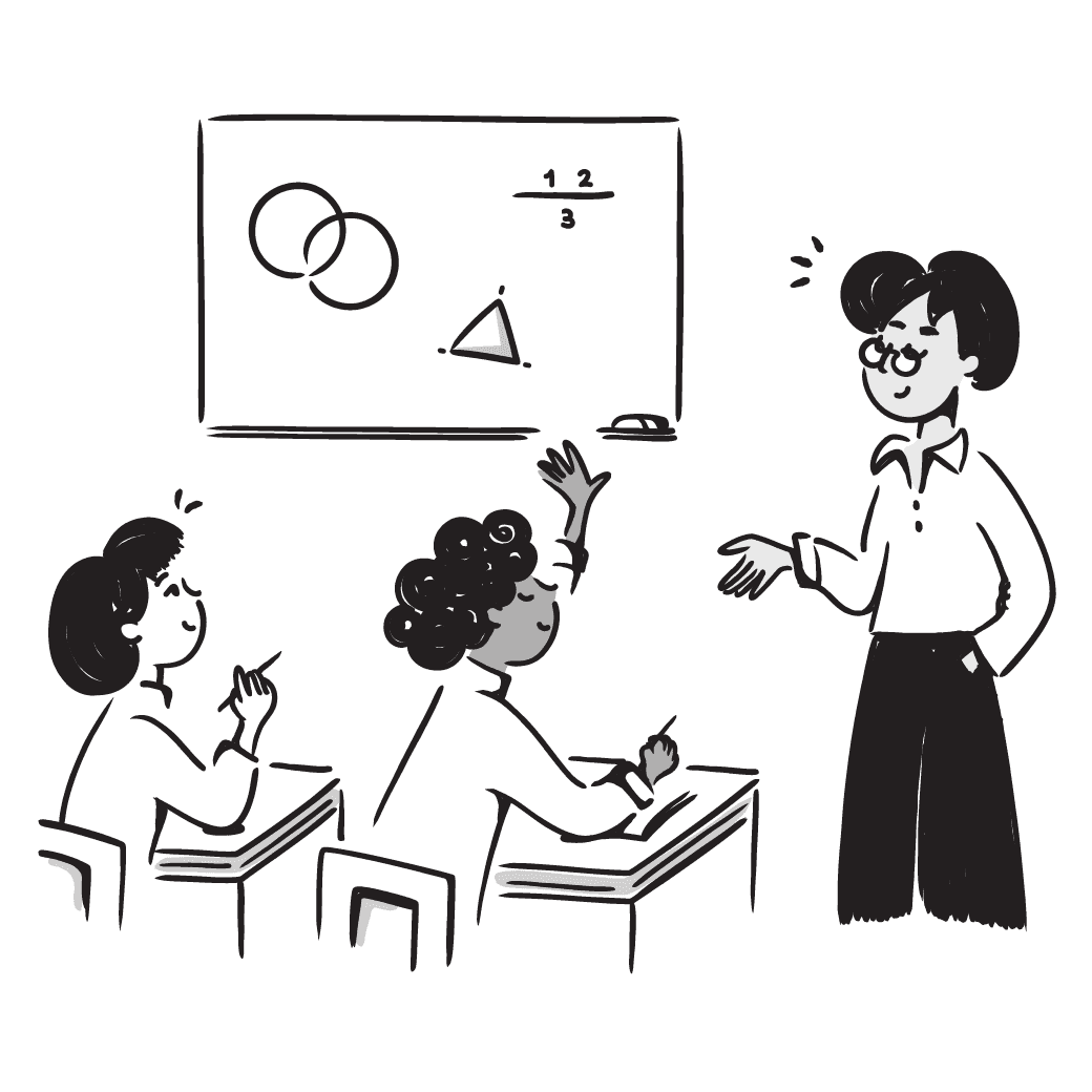 Illustration of students in a classroom setting